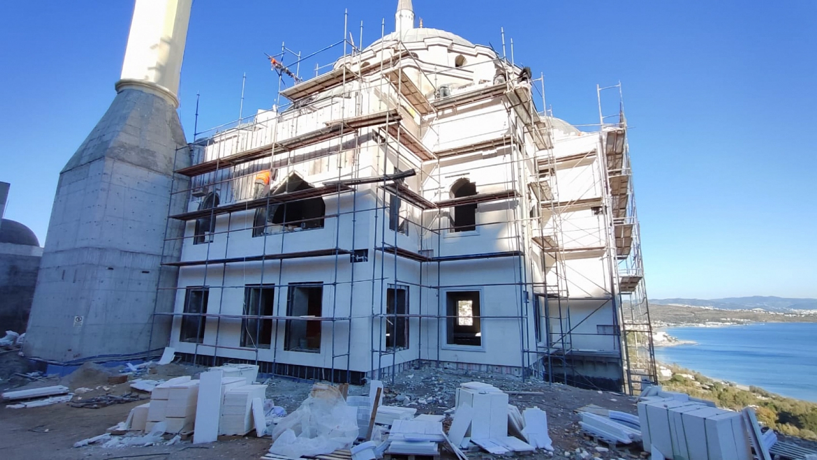 Bodrum Yahşi'deki cami inşaatında sona yaklaşılıyor