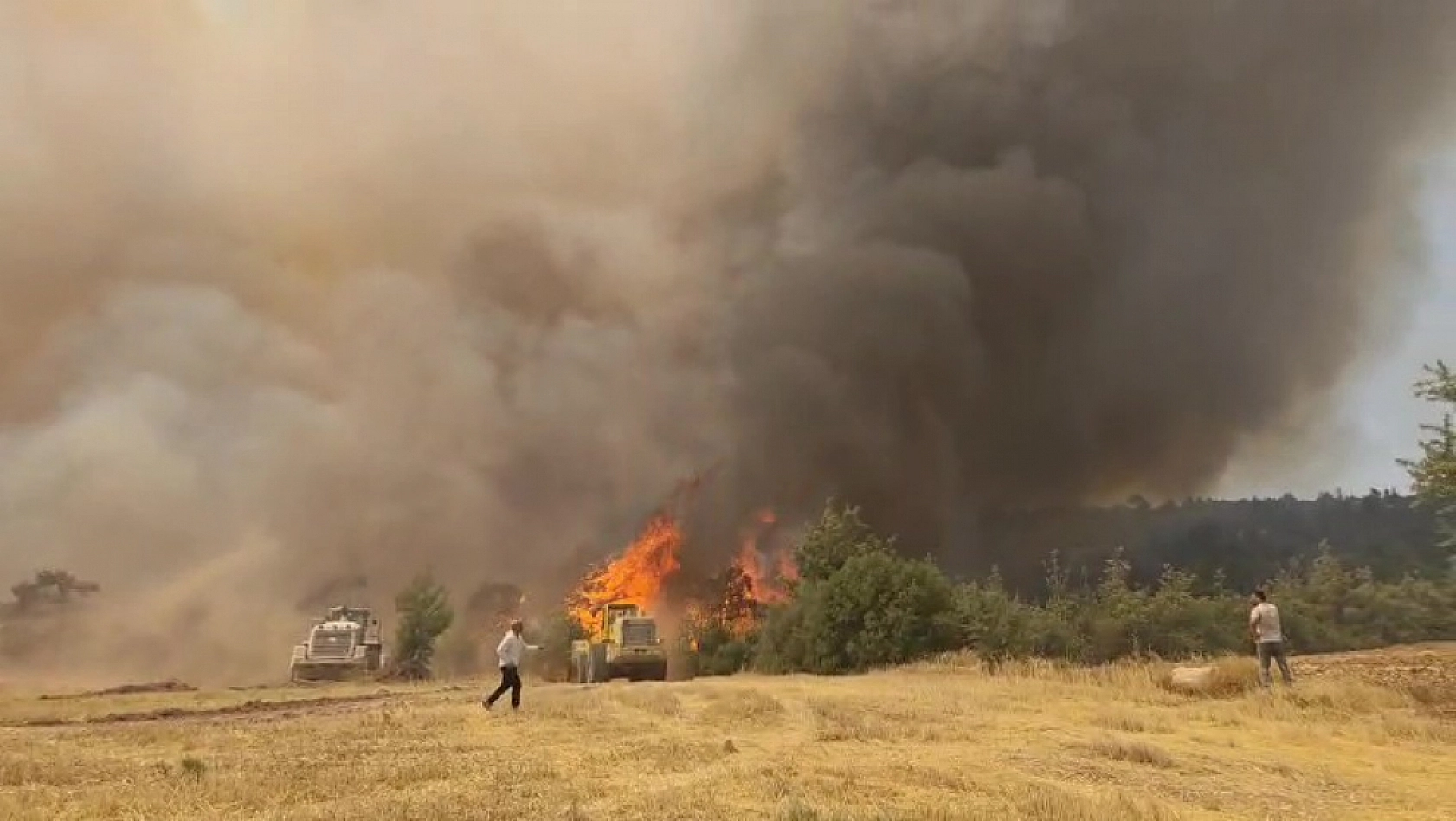 Denizli'de devam eden orman yangınına havadan ve karadan müdahale sürüyor