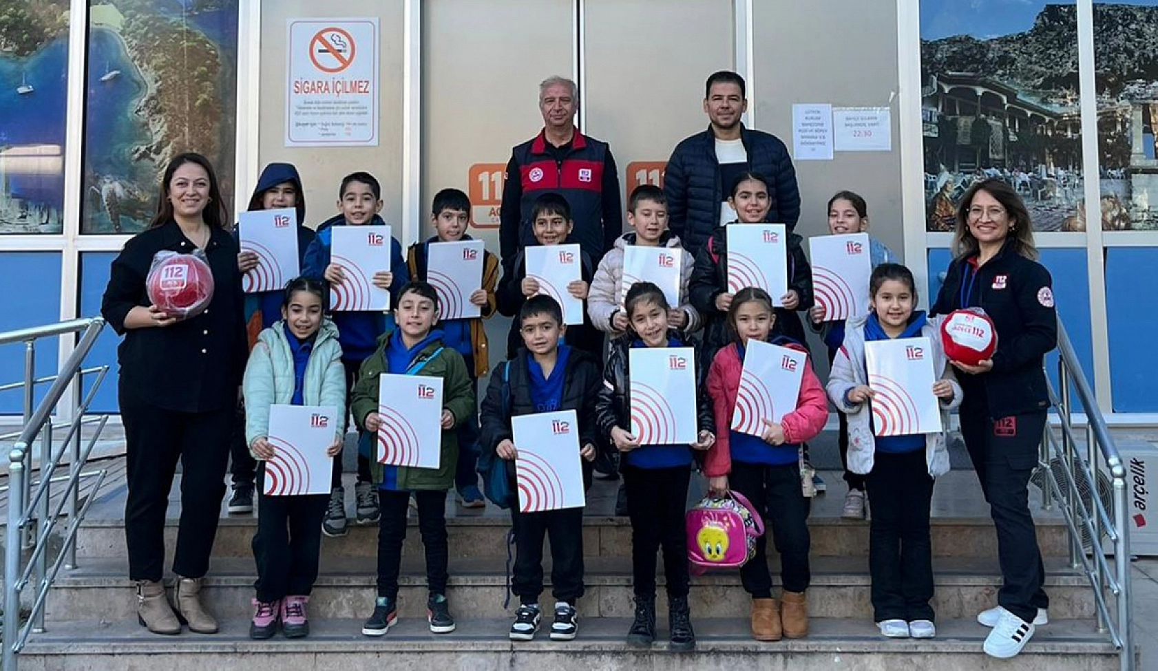 Menteşe Yenice İlkokulu öğrencilerinden 112 Acil Çağrı Merkezine ziyaret