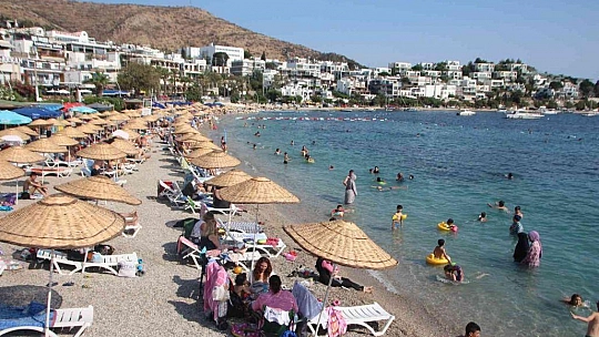 Bodrum sahillerinde yoğunluk