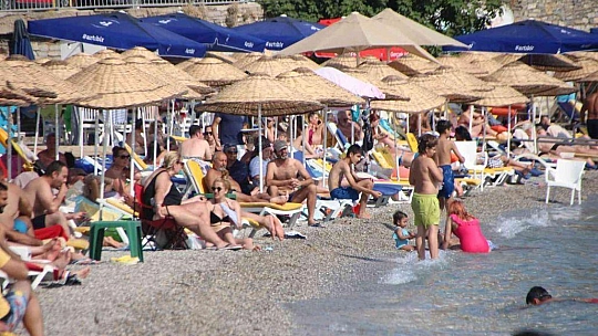 Bodrum sahillerinde yoğunluk