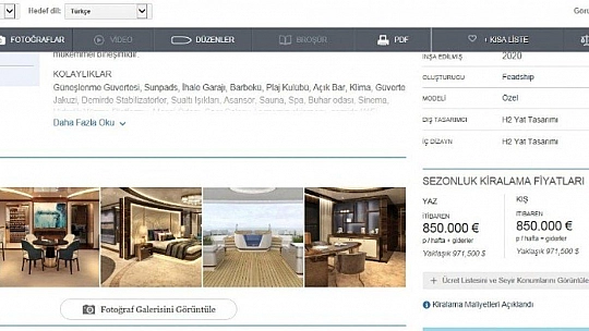 Bu yatın haftalık kirası 10 katlı apartman parası