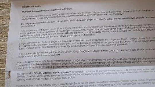 Cumhurbaşkanı Erdoğan'ın mektubu Fethiye'ye de ulaştı