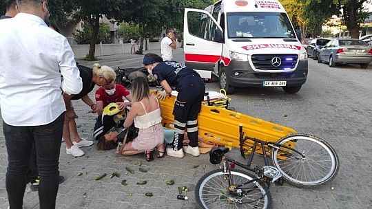 Motosiklet ile bisiklet çarpıştı, 2 yaralı