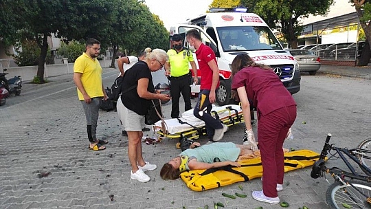 Motosiklet ile bisiklet çarpıştı, 2 yaralı