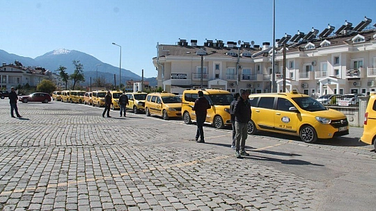 Ticari taksiler dezenfekte edildi