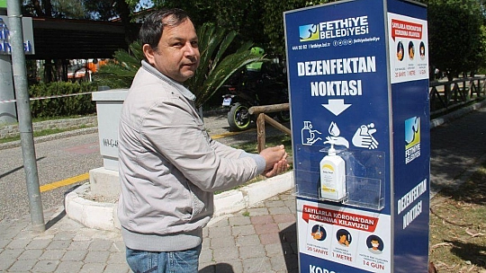 Fethiye Belediyesinden Dezenfektan Noktaları