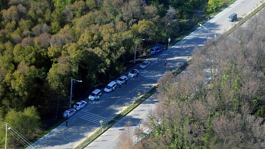 Jandarma Trafik ekipleri havadan denetledi