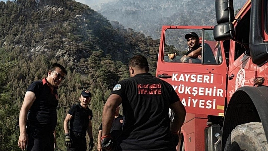 Kayseri itfaiyesi Muğla'da termik santrali koruyor
