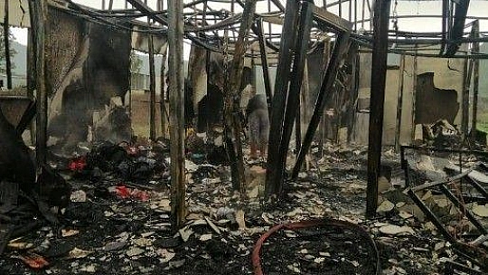 Marmaris Değirmenyanı'nda prefabrik ev tamamen yandı