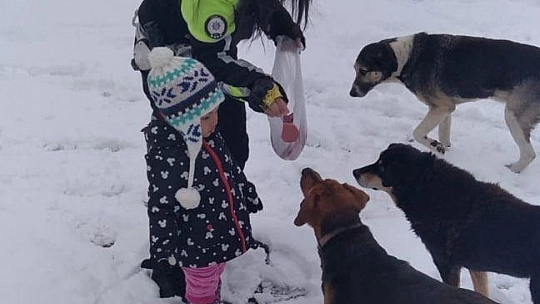 Muğla'da trafik ekipleri çocuklarla kartopu oynadı