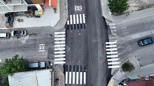 BSK Sıcak asfalt aşınma tabakasının birinci etabı bitti