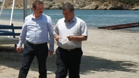 Kaymakam Şahiner ve AK Parti İlçe Başkanı Turgay Öztürk koyda inceleme yaptı