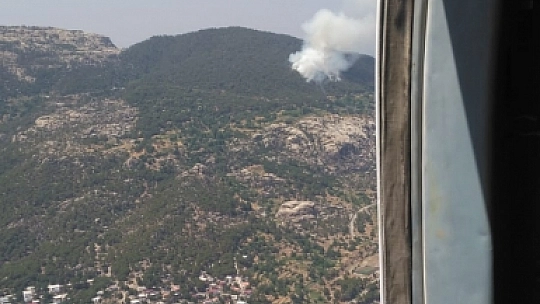 Selimiye Sakarkaya mevkiinde orman yangını