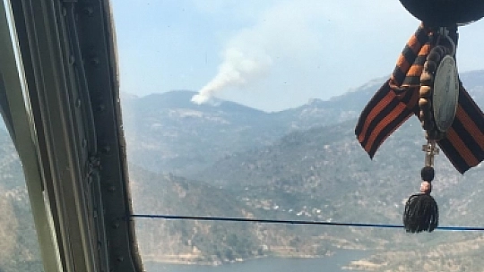 Selimiye Sakarkaya mevkiinde orman yangını