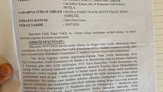 FETHİYE'DE EMSAL NİTELİĞİNDE KARAR