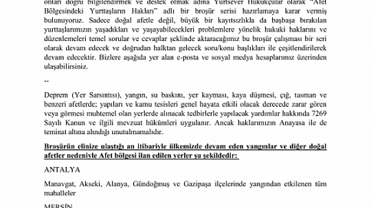 Yangınlardan Zarar Gören Vatandaşların Hakları