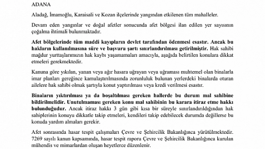 Yangınlardan Zarar Gören Vatandaşların Hakları