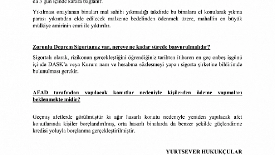 Yangınlardan Zarar Gören Vatandaşların Hakları