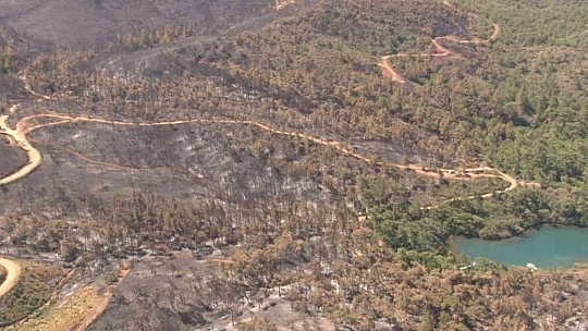 Yangından sonra Bördübet havadan görüntülendi