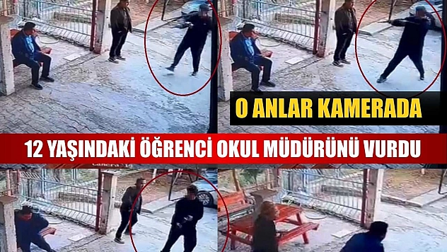 12 yaşındaki öğrenci okul müdürünü vurdu: O anlar kamerada