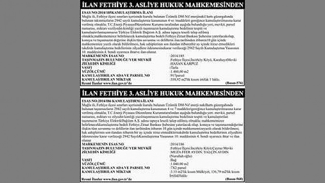 FETHİYE 3.ASLİYE HUKUK MAHKEMESİNDEN