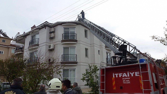 Dalaman'da çatı yangını