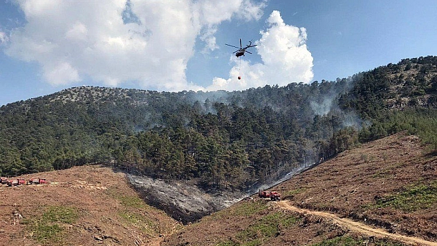 Marmaris yangını 3 hektarda kontrol altında