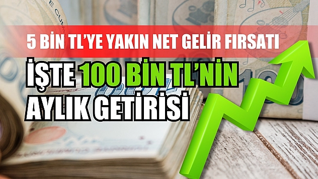 5 Bin TL'ye Yakın Net Gelir Fırsatı: İşte 100 Bin TL'nin Aylık Getirisi
