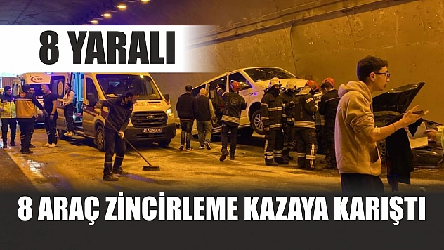 8 araç zincirleme kazaya karıştı: 8 yaralı