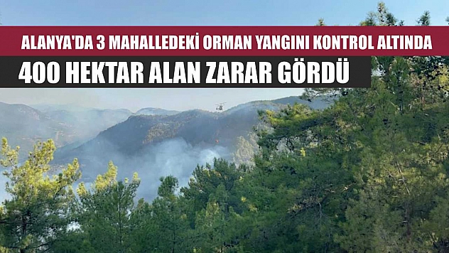 Alanya'da 3 mahalledeki orman yangını kontrol altında: 400 hektar alan zarar gördü