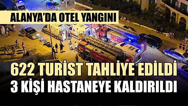 Alanya'da Otel Yangını: 622 Turist Tahliye Edildi, 3 Kişi Hastaneye Kaldırıldı