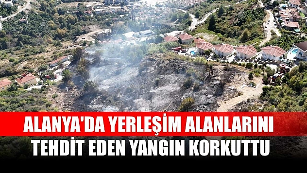 Alanya'da yerleşim alanlarını tehdit eden yangın korkuttu