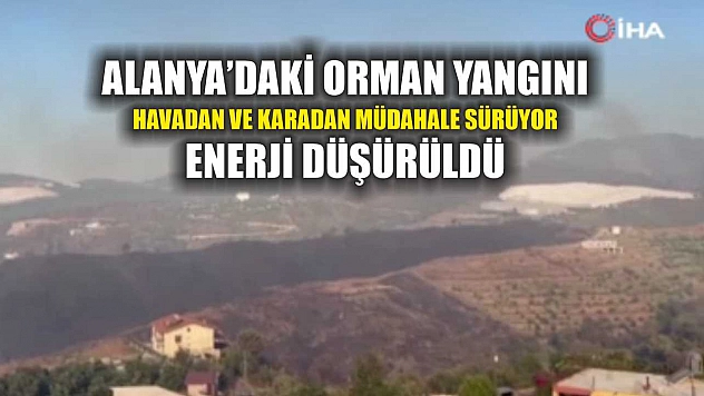 Alanya'daki orman yangını: Havadan ve karadan müdahale sürüyor, enerji düşürüldü