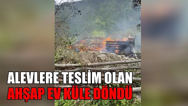 Alevlere teslim olan ahşap ev küle döndü
