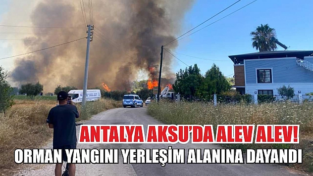 Antalya Aksu'da Alev Alev! Orman Yangını Yerleşim Alanına Dayandı