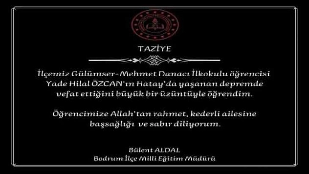 ARA TATİLDE HATAY'A GİDEN YADE, DEPREMDE YAŞAMINI YİTİRDİ