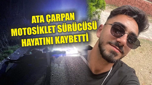Ata çarpan motosiklet sürücüsü hayatını kaybetti