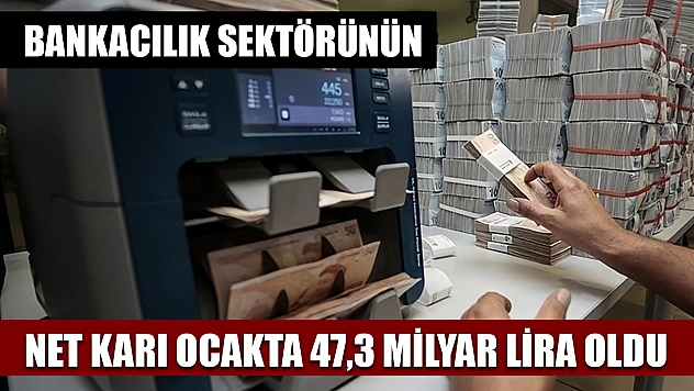 Bankacılık sektörünün net karı ocakta 47,3 milyar lira oldu