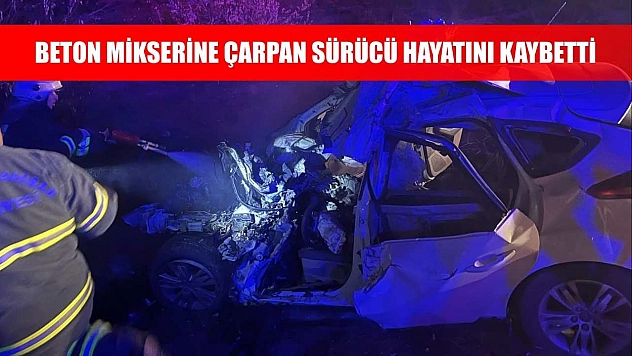 Beton mikserine çarpan sürücü hayatını kaybetti