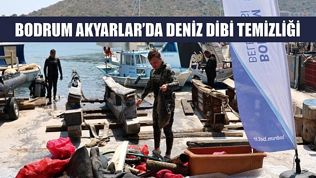 Bodrum Akyarlar'da deniz dibi temizliği