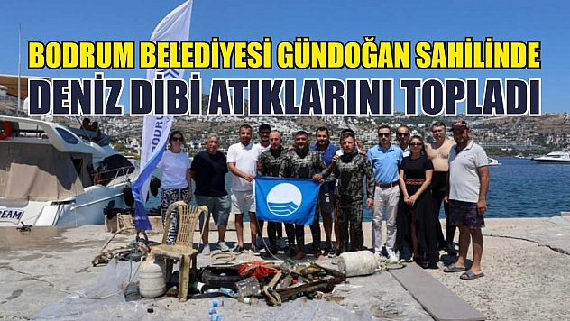 Bodrum Belediyesi Gündoğan Sahilinde Deniz Dibi Atıklarını Topladı