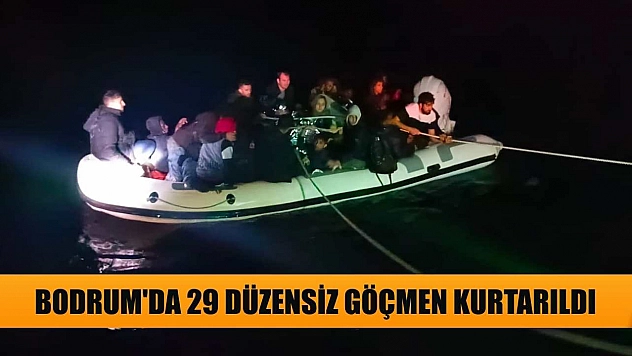 Bodrum'da 29 düzensiz göçmen kurtarıldı
