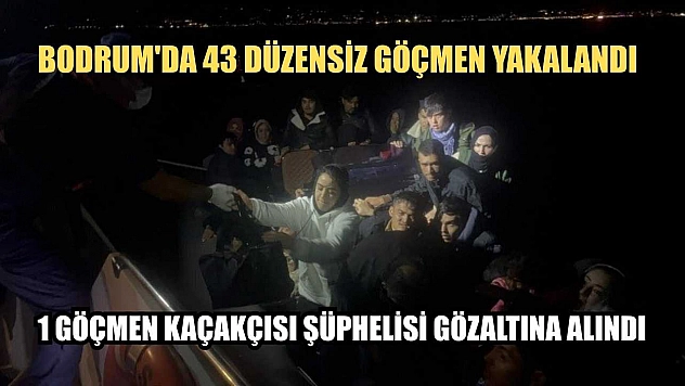 Bodrum'da 43 düzensiz göçmen yakalandı
