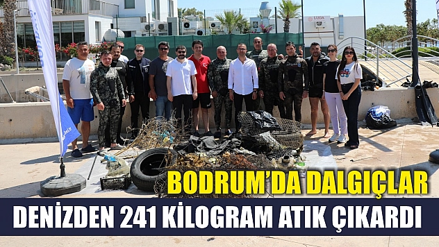 Bodrum'da dalgıçlar denizden 241 kilogram atık çıkardı