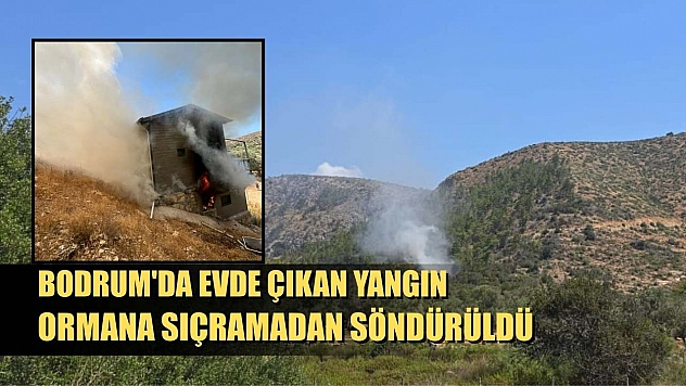 Bodrum'da evde çıkan yangın ormana sıçramadan söndürüldü