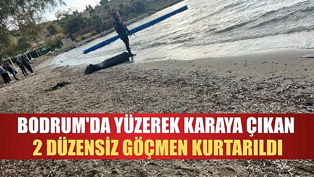 Bodrum'da Yüzerek karaya çıkan 2 düzensiz göçmen kurtarıldı