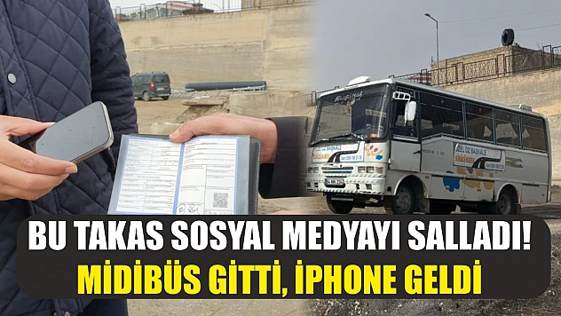 Bu takas sosyal medyayı salladı! Midibüs gitti, iPhone geldi