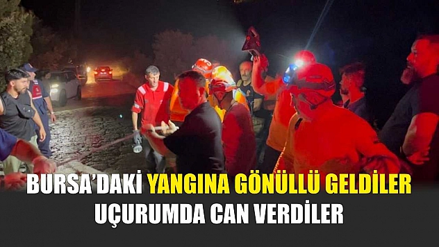 Bursa'daki yangına gönüllü geldiler, uçurumda can verdiler