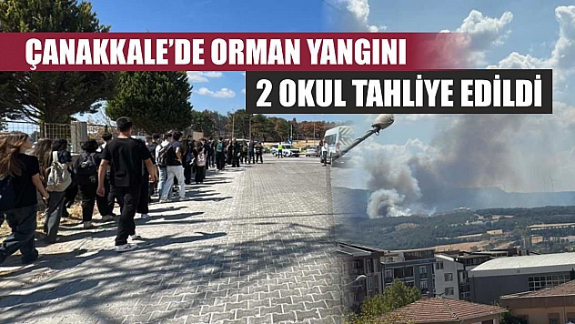 Çanakkale'de orman yangını: 2 okul tahliye edildi